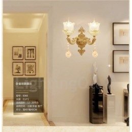 Appliques murales d'intérieur en métal à 2 lumières, style classique et traditionnel, pour salon, salle à manger, chambre à coucher