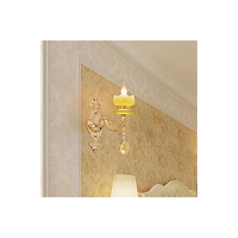 Appliques murales d'intérieur de luxe en métal pour salon, salle à manger, chambre à coucher, style classique et traditionnel