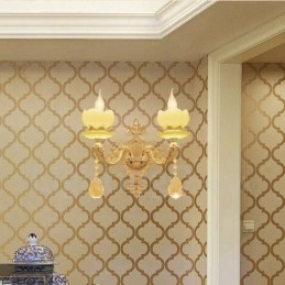 Appliques murales d'intérieur en métal à 2 lumières, style classique et traditionnel, pour salon, salle à manger, chambre à coucher