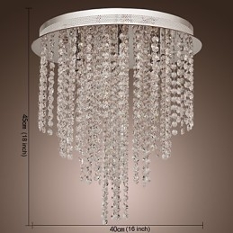 Plafonnier en métal galvanisé de style mini cristal contemporain moderne