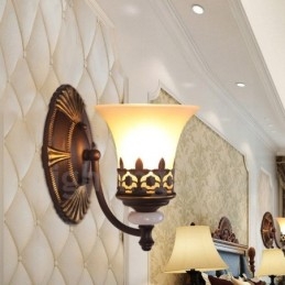 Appliques murales d'intérieur en métal à lumière unique, style traditionnel classique, pour salon, salle à manger, chambre à coucher