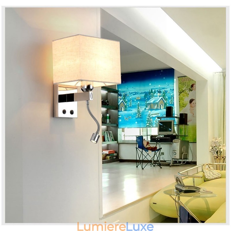 Lampe de chevet en tissu créatif pour chambre d'hôtel moderne, couloir, balcon, lampe murale