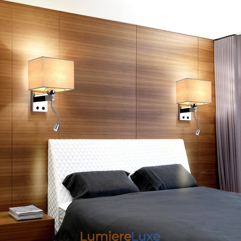 Lampe de chevet en tissu créatif pour chambre d'hôtel moderne, couloir, balcon, lampe murale