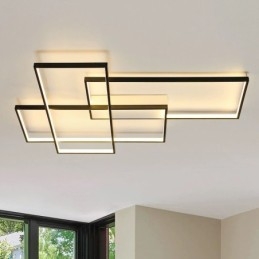 Plafonnier moderne et contemporain en aluminium avec variateur d'intensité pour salon, chambre à coucher