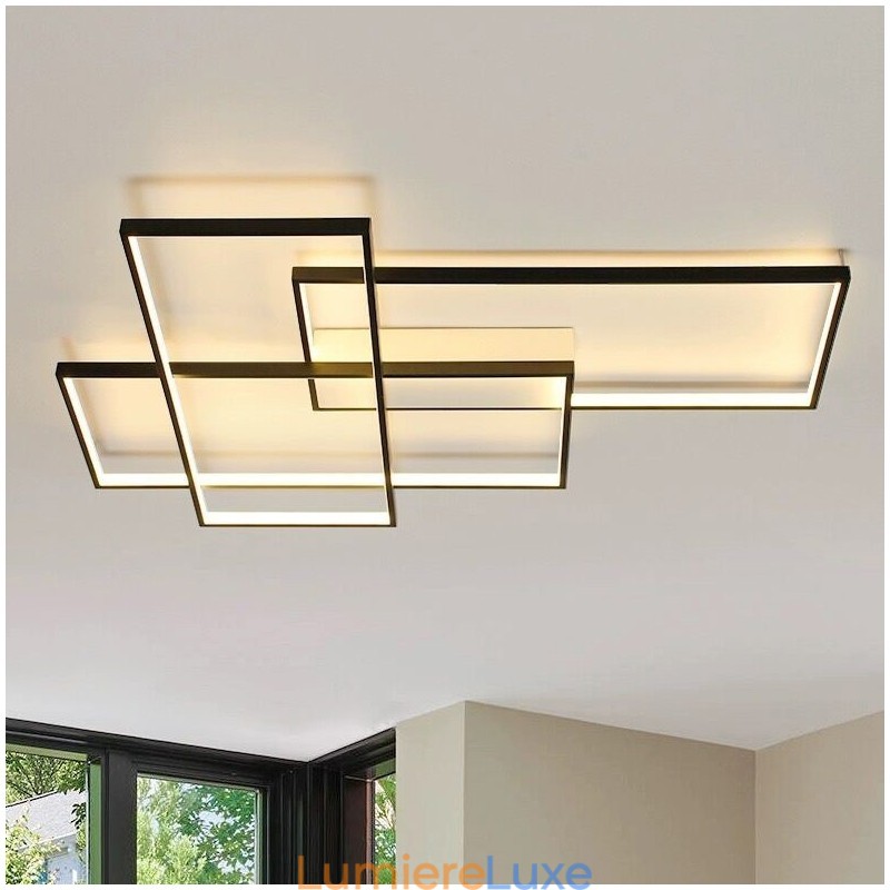 Plafonnier moderne et contemporain en aluminium avec variateur d'intensité pour salon, chambre à coucher