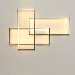 Plafonnier moderne et contemporain en aluminium avec variateur d'intensité pour salon, chambre à coucher