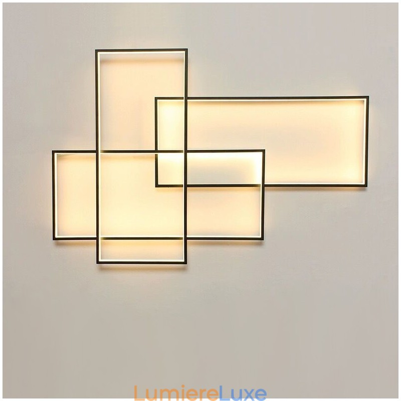 Plafonnier moderne et contemporain en aluminium avec variateur d'intensité pour salon, chambre à coucher