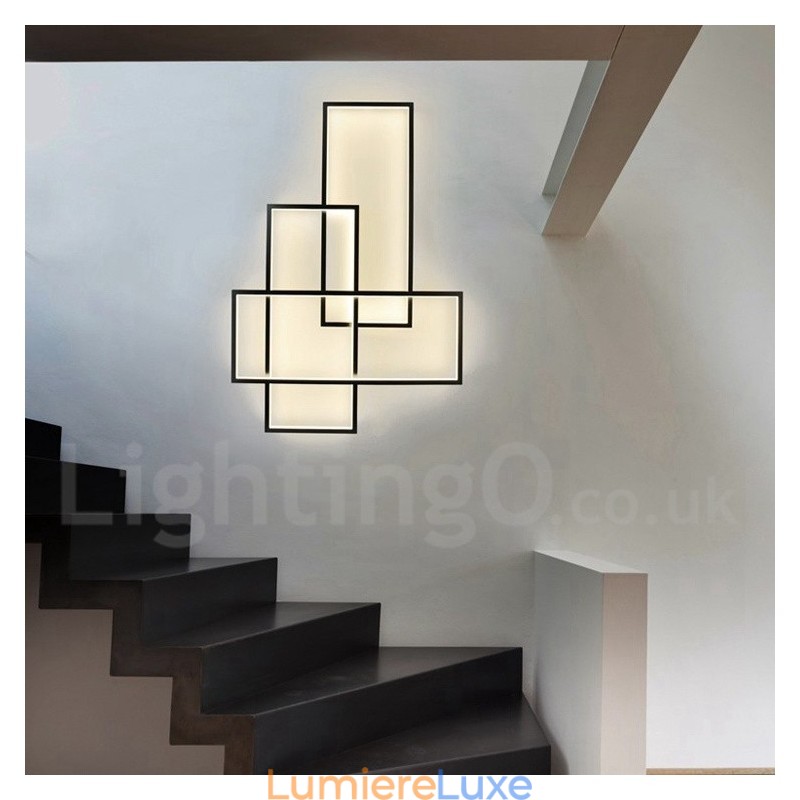Plafonnier moderne et contemporain en aluminium avec variateur d'intensité pour salon, chambre à coucher