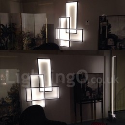 Plafonnier moderne et contemporain en aluminium avec variateur d'intensité pour salon, chambre à coucher