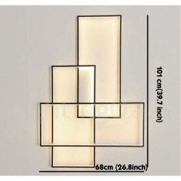 Plafonnier moderne et contemporain en aluminium avec variateur d'intensité pour salon, chambre à coucher