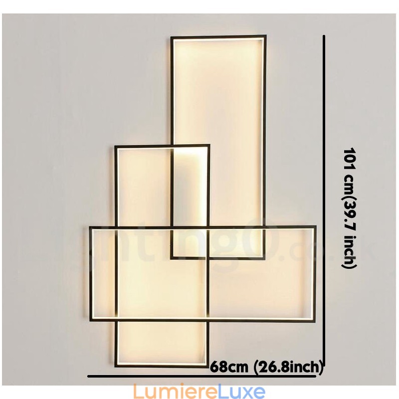 Plafonnier moderne et contemporain en aluminium avec variateur d'intensité pour salon, chambre à coucher