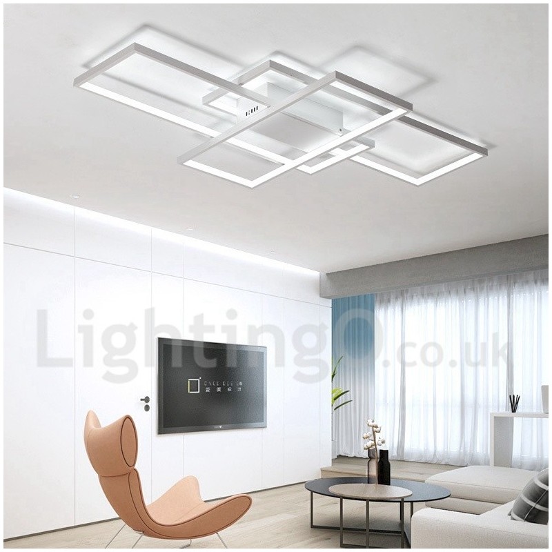 Plafonnier moderne et contemporain en aluminium avec variateur d'intensité pour salon, chambre à coucher, peut également être utilisé comme applique murale.