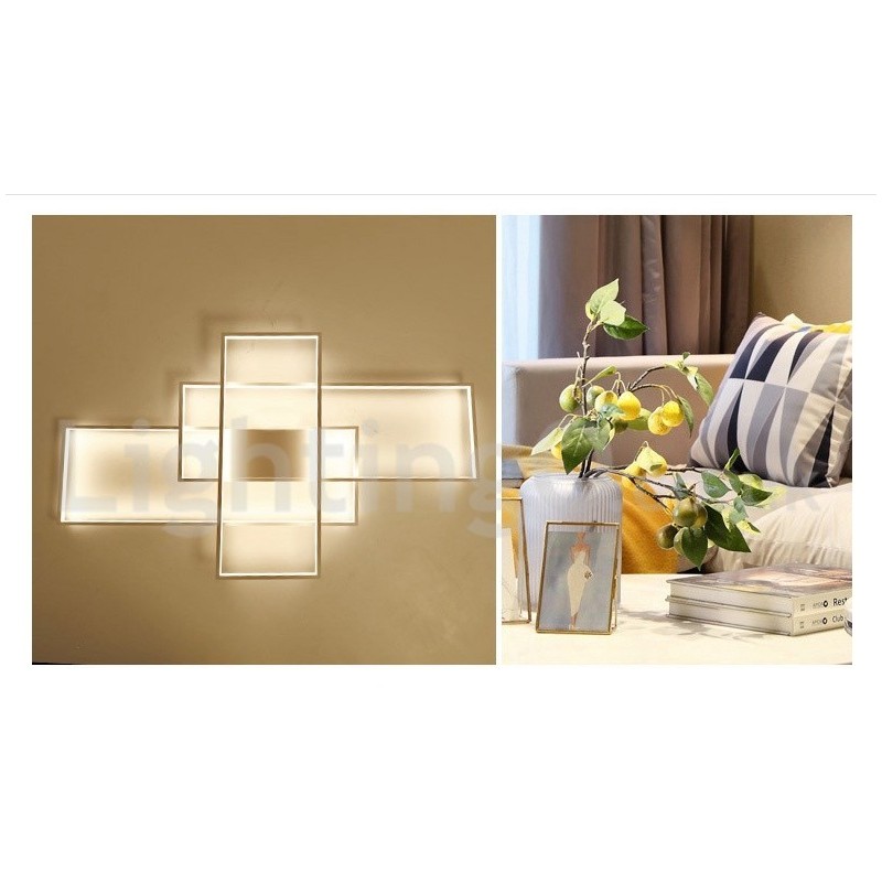 Plafonnier moderne et contemporain en aluminium avec variateur d'intensité pour salon, chambre à coucher, peut également être utilisé comme applique murale.