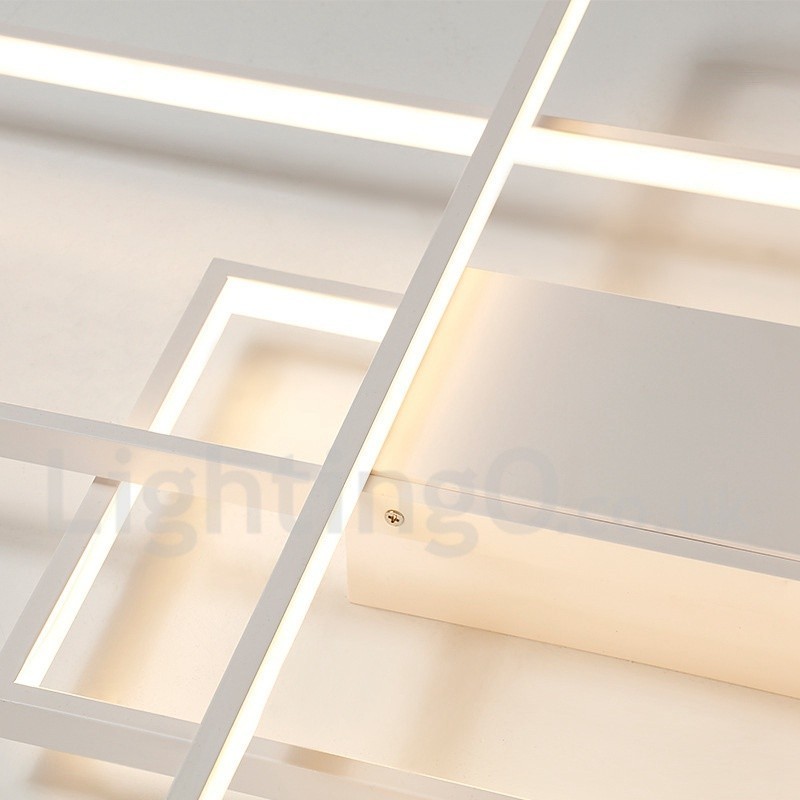 Plafonnier moderne et contemporain en aluminium avec variateur d'intensité pour salon, chambre à coucher, peut également être utilisé comme applique murale.