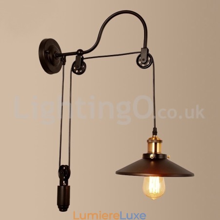 Appliques murales rétro encastrées pour couloir, bar, café, chambre à coucher, bureau, loft, lampe murale à poulie Appliques murales rétro encastrées pour couloir, bar, café, chambre à coucher, bureau, loft, lampe murale à poulie
