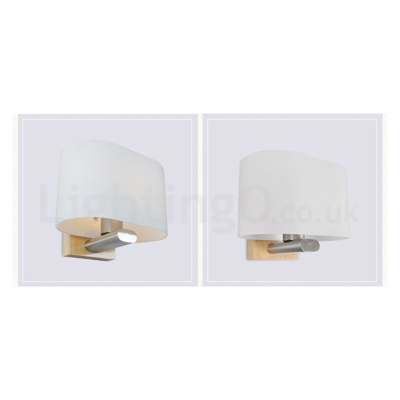 Appliques murales modernes contemporaines en bois et acier inoxydable avec abat-jour en verre pour allée, bar, café, chambre à coucher, bureau, loft, lampe murale à poulie
