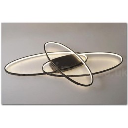 Plafonnier ovale moderne et contemporain en aluminium à intensité variable, idéal pour un salon, une chambre ou une applique murale.
