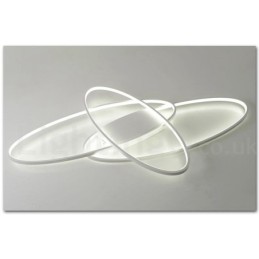 Plafonnier ovale moderne et contemporain en aluminium à intensité variable, idéal pour un salon, une chambre ou une applique murale.