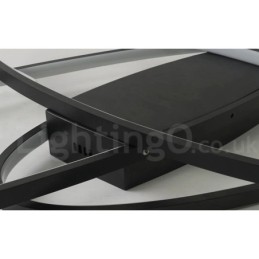 Plafonnier ovale moderne et contemporain en aluminium à intensité variable, idéal pour un salon, une chambre ou une applique murale.