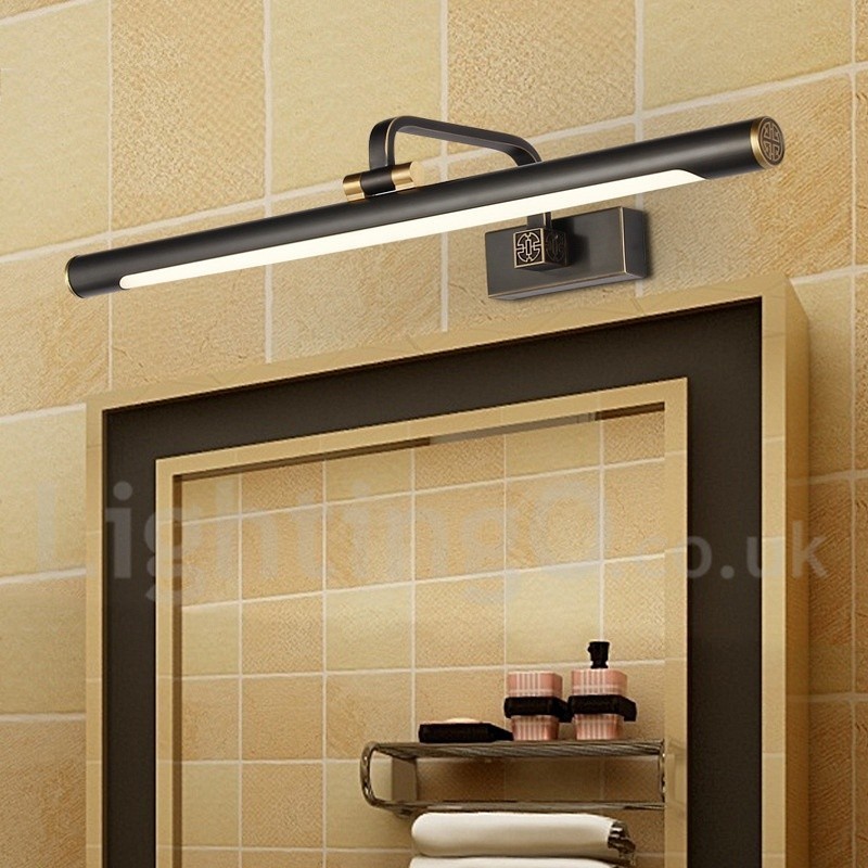 Lampe de salle de bain IPMirror, applique murale en laiton pur avec abat-jour en acrylique, éclairage de maquillage
