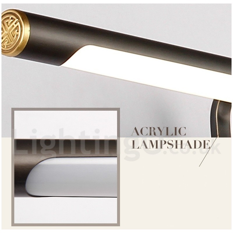 Lampe de salle de bain IPMirror, applique murale en laiton pur avec abat-jour en acrylique, éclairage de maquillage