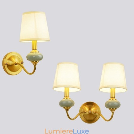 Applique murale luxueuse en laiton pur, style rustique, rétro, vintage, en céramique, avec abat-jour en verre, idéale pour un hôtel, un bureau, une salle d'exposition, un salon ou une salle à manger. Applique murale luxueuse en laiton pur, style rustique, rétro, vintage, en céramique, avec abat-jour en verre, idéale pour un hôtel, un bureau, une salle d'exposition, un salon ou une salle à manger.