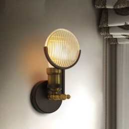 Applique murale rustique rétro vintage à 1 lumière avec abat-jour en verre, idéale pour un hôtel, un bureau, une salle d'exposition, un salon ou une salle à manger.