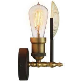 Applique murale rustique rétro vintage à 1 lumière avec abat-jour en verre, idéale pour un hôtel, un bureau, une salle d'exposition, un salon ou une salle à manger.