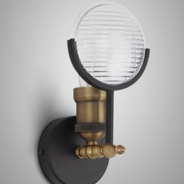Applique murale rustique rétro vintage à 1 lumière avec abat-jour en verre, idéale pour un hôtel, un bureau, une salle d'exposition, un salon ou une salle à manger.