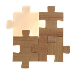 Appliques murales en bois avec abat-jour en acrylique Applique murale moderne contemporaine en bois et bambou