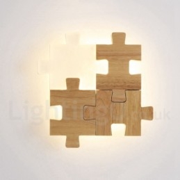 Appliques murales en bois avec abat-jour en acrylique Applique murale moderne contemporaine en bois et bambou