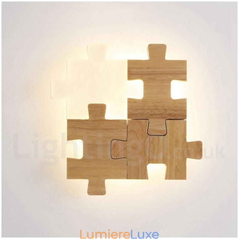 Appliques murales en bois avec abat-jour en acrylique Applique murale moderne contemporaine en bois et bambou