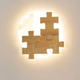 Appliques murales en bois avec abat-jour en acrylique Applique murale moderne contemporaine en bois et bambou