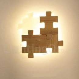 Appliques murales en bois avec abat-jour en acrylique Applique murale moderne contemporaine en bois et bambou