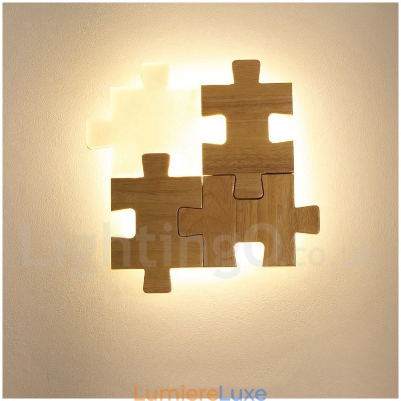 Appliques murales en bois avec abat-jour en acrylique Applique murale moderne contemporaine en bois et bambou