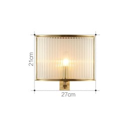 Applique murale luxueuse en laiton pur, style rustique rétro vintage, 1 lumière avec abat-jour en verre