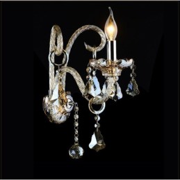 Applique murale rétro en verre cristal K9 de couleur cognac assortie à 1 lumière
