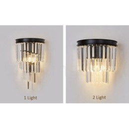 Applique murale moderne de luxe en cristal K9 avec abat-jour en cristal