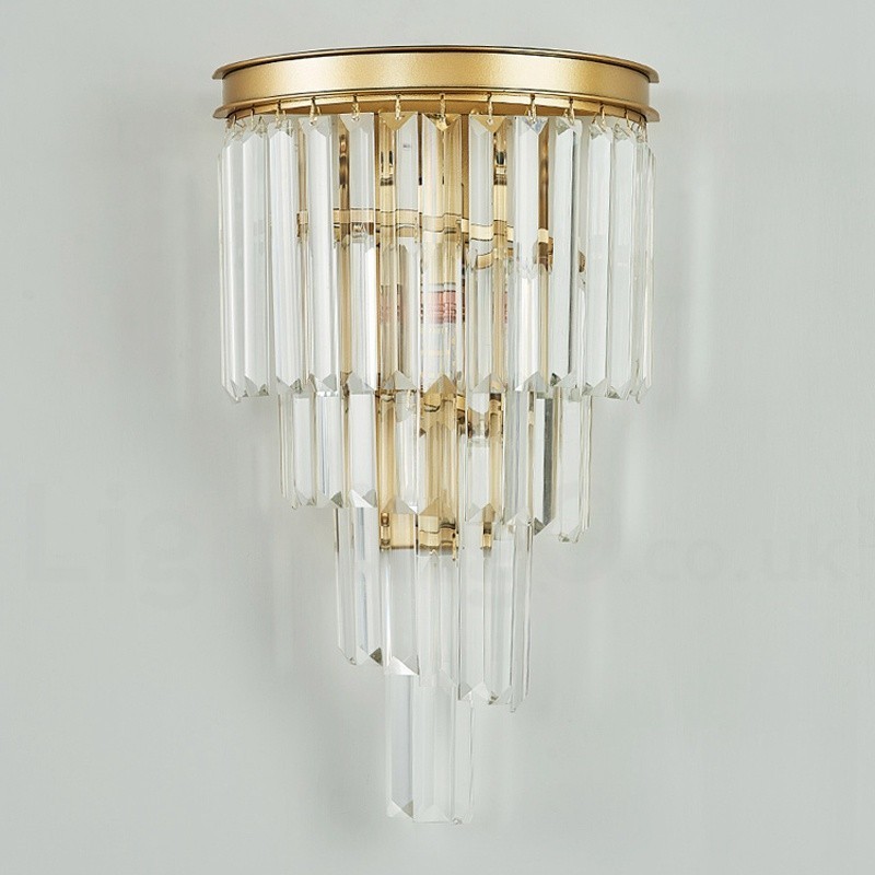 Applique murale moderne de luxe en cristal K9 avec abat-jour en cristal