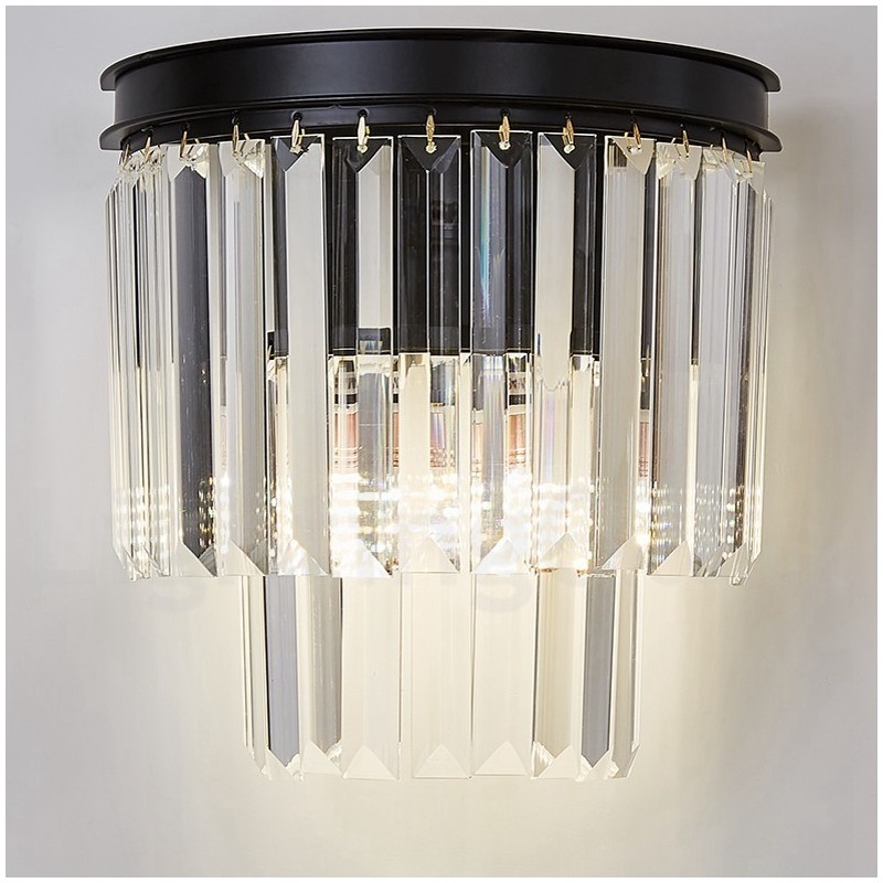 Applique murale moderne de luxe en cristal K9 avec abat-jour en cristal