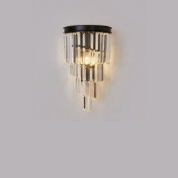 Applique murale moderne de luxe en cristal K9 avec abat-jour en cristal