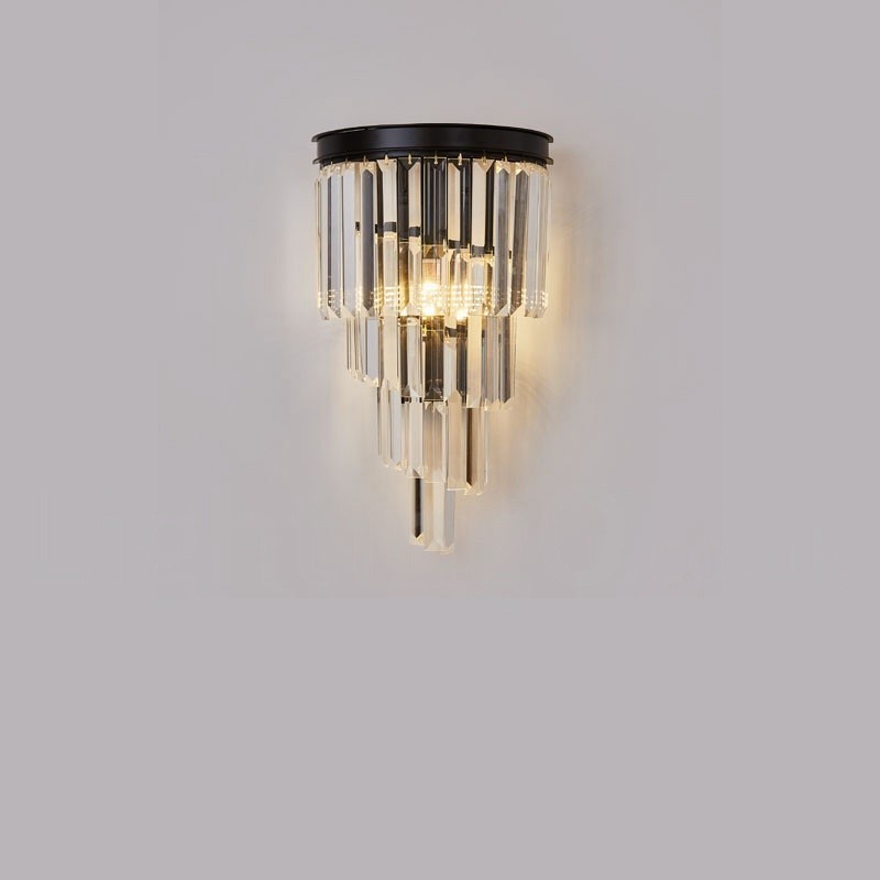 Applique murale moderne de luxe en cristal K9 avec abat-jour en cristal