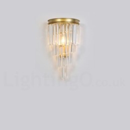 Applique murale moderne de luxe en cristal K9 avec abat-jour en cristal