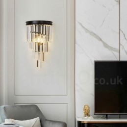 Applique murale moderne de luxe en cristal K9 avec abat-jour en cristal