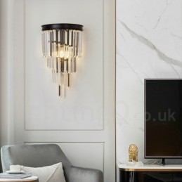 Applique murale moderne de luxe en cristal K9 avec abat-jour en cristal