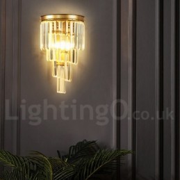 Applique murale moderne de luxe en cristal K9 avec abat-jour en cristal