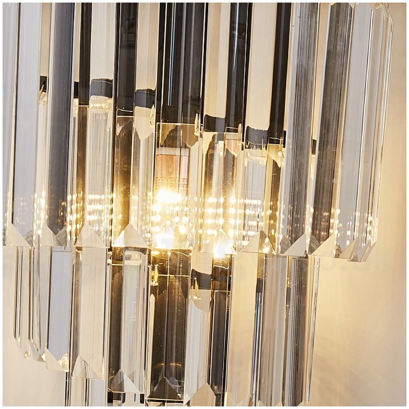 Applique murale moderne de luxe en cristal K9 avec abat-jour en cristal