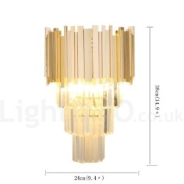 Applique murale de luxe postmoderne en cristal K9 assortie dorée avec abat-jour en cristal
