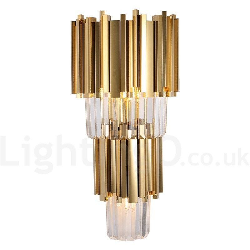 Applique murale moderne de luxe en cristal K9 avec abat-jour en cristal