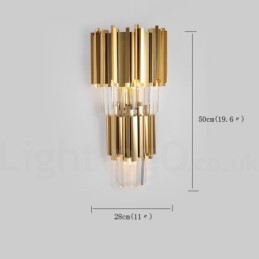 Applique murale moderne de luxe en cristal K9 avec abat-jour en cristal
